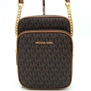 Michael Kors Medium NS Chain Xbody Bag Brown/Gold